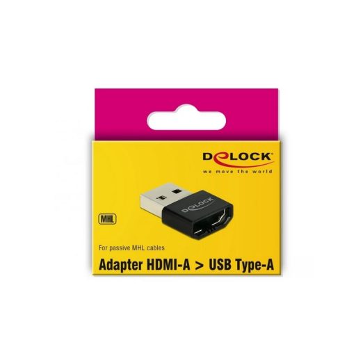 Delock adapter HDMI-A anya > USB A-típusú apa fekete (65680)