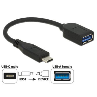   Delock adapter 10 Gbps (USB 3.1 Gen 2) USB Type-C apa > USB Type-A anya koaxiális fekete Prémium (65684)