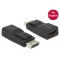 Delock Adapter Displayport 1.2-dugós csatlakozó > HDMI-csatlakozóhüvely 4K passzív, 3D, fekete (65685)