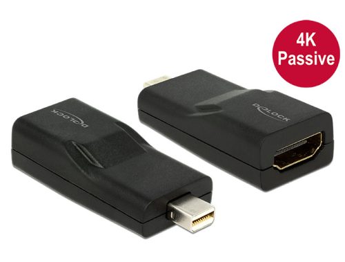 Delock Adapter mini Displayport 1.2-dugós csatlakozó > HDMI-csatlakozóhüvely 4K passzív, fekete