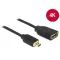 Delock kábel Gyors-sebességű HDMI Ethernettel - HDMI micro-D apa véggel / HDMI-A anya 3D 4K 20 cm (65687)