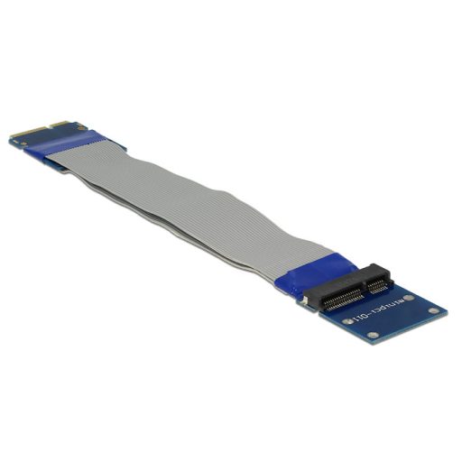 Delock Bővítő Mini PCI Express / mSATA csatlakozódugó > aljzatemelő kártya rugalmas kábellel (13 cm) (65837)