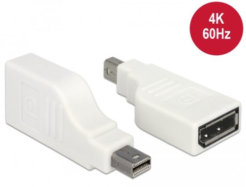 Delock Adapter, mini Displayport 1.2-es csatlakozódugó > Displayport-csatlakozóhüvely, 4K, 90 fokban (65867)