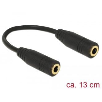   Delock Adapter Audio sztereó jack 3,5 mm-es, 4 pólusú anya > anya 13 cm (65896)