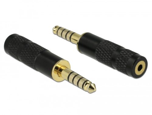 Delock 4,4 mm-es, 5 tűs sztereó jack apa   2,5 mm-es, 4 tűs sztereó jack anya átalakító (65897)
