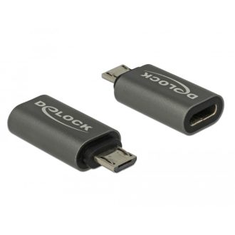  Delock Adapter USB 2.0 Micro-B apa - USB Type-C 2.0 anya adapter antracit (65927)