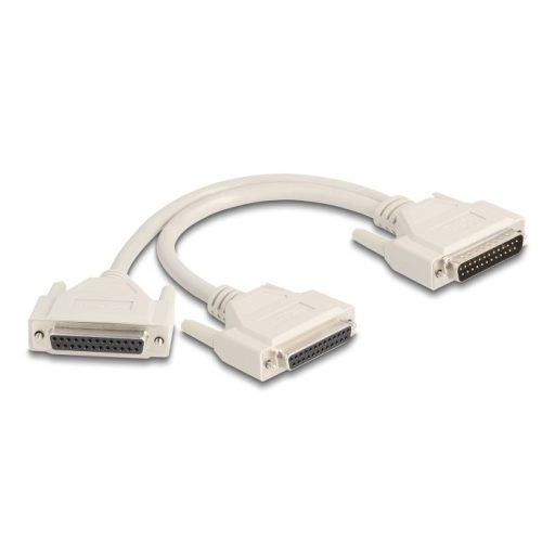 Delock Y osztott kábeles adapter D-Sub 25 tűs apa - 2 x D-Sub 25 tűs anya csavarokkal 30 cm (65959)