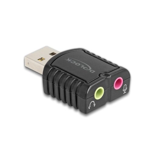 Delock Külső USB hangkártya 24 bit / 96 kHz Plug & Play mód Windows, MAC, Linux, Chrome operációs rendszerekhez (65964)