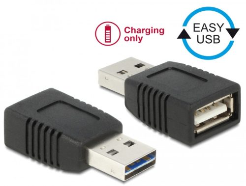 Delock Átalakító EASY-USB 2.0-A apa USB 2.0-A anya, csak töltéshez (65965)