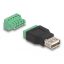 Delock USB 2.0 A-típusú anya - Terminal Block Adapter 2-rész (65973)