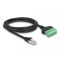 Delock RJ45 Kábel Cat.6 apa - Terminal Block Adapter 1 m 2-rész (65977)