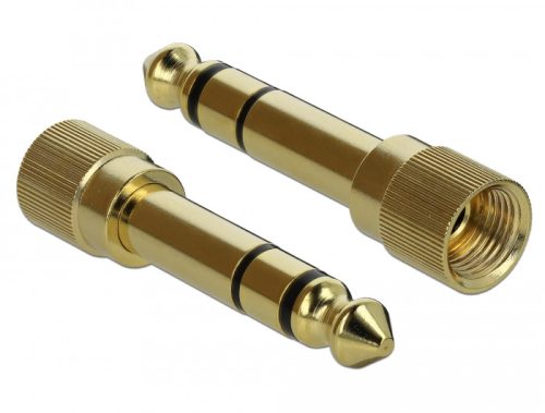 Delock Átalakító 6,35 mm sztereo apa   3,5 mm sztereo anya 3 pólusú fém, csavarozható (65983)