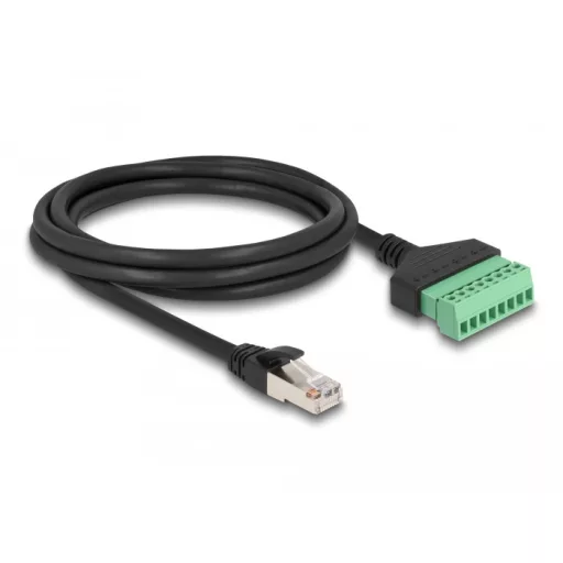 Delock RJ45 Kábel Cat.6 apa - Terminal Block Adapter 2 m 2-rész (66041)