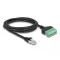 Delock RJ45 Kábel Cat.6 apa - Terminal Block Adapter 2 m 2-rész (66041)
