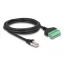 Delock RJ45 Kábel Cat.6 apa - Terminal Block Adapter 2 m 2-rész (66041)