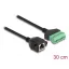 Delock RJ45 kábel Cat.6 anya - Terminal Block Adapter beépíthető, 30 cm hosszú, 2 részes (66054)