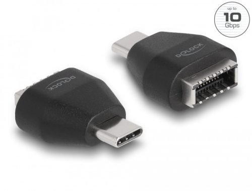 Delock Adapter USB Type-C  apa - USB 3.2 kulcs A anya fekete