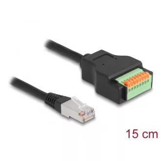  Delock RJ45 kábel Cat.5e apa - terminal block adapter lenyomó gombbal 15 cm (66063)