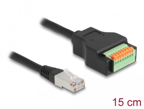 Delock RJ45 kábel Cat.5e apa - terminal block adapter lenyomó gombbal 15 cm