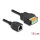 Delock RJ45 kábel Cat.5e anya - terminal block adapter lenyomó gombbal 15 cm (66065)