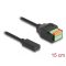 Delock ?USB Type-C 2.0 kábel anya - terminal block adapter lenyomó gombbal 15 cm (66067)