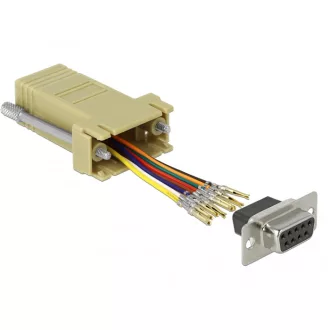   Delock Szürke Sub-D 9-tűs anya   RJ45 anya összekötő adapter (66164)