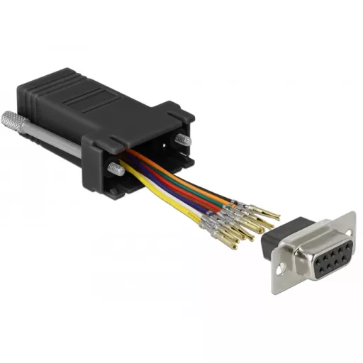 Delock Fekete Sub-D 9-tűs anya   RJ45 anya összekötő adapter (66165)
