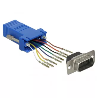   Delock Kék Sub-D 9-tűs apa  RJ45 anya összekötő adapter (66167)