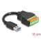 Delock A-típusú USB 3.2 Gen 1 kábel apa - terminal block adapter lenyomó gombbal 15 cm (66240)
