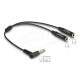 Delock Hangmegosztó sztereo jack apa 3,5 mm - 2 x sztereo jack anya 3,5 mm 4-tűs hajlított