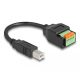 Delock B-típusú USB 2.0 kábel apa - terminal block adapter lenyomó gombbal 15 cm