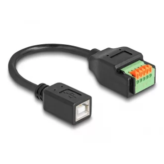   Delock B-típusú USB 2.0 kábel anya - terminal block adapter lenyomó gombbal 15 cm (66250)