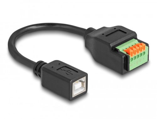 Delock B-típusú USB 2.0 kábel anya - terminal block adapter lenyomó gombbal 15 cm