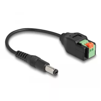   Delock DC kábel 2,1 x 5,5 mm apa - Terminal Block Adapter lenyomó gombbal 15 cm (66253)