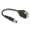 Delock DC kábel 2,1 x 5,5 mm apa - Terminal Block Adapter lenyomó gombbal 15 cm (66253)
