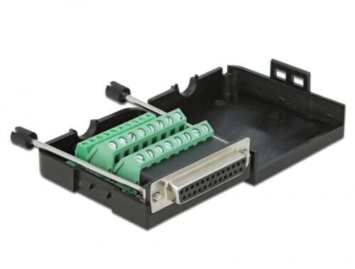 Delock DB25 párhuzamos adapter anya   26 tűs kapocstest házzal (66267)