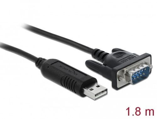 Delock USB 2.0 soros RS-485 adapterhez 15 kV ESD védelemmel és egy kompakt soros konnektor házzal