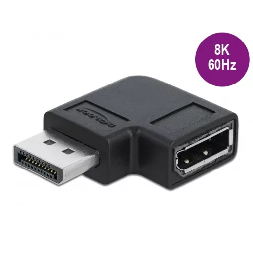 Delock DisplayPort 1.4 adapter csatlakozó aljzathoz 90   -kal balra dőlve 8K 60 Hz (66296)