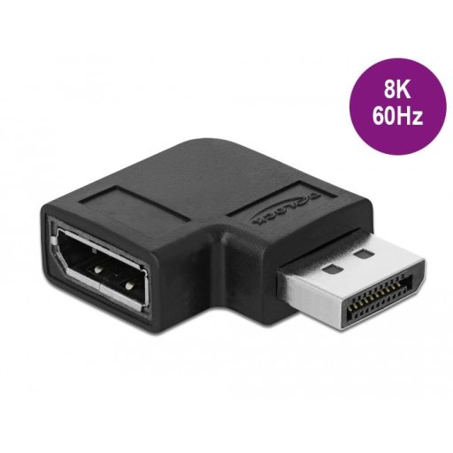 Delock DisplayPort 1.4 adapter csatlakozó aljzathoz 90   -kal derékszögben 8K 60 Hz (66297)