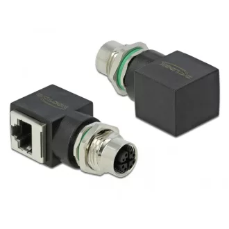   Delock Hálózati adapter M12 8 tűs X-kódolt anya - RJ45 anya (66316)