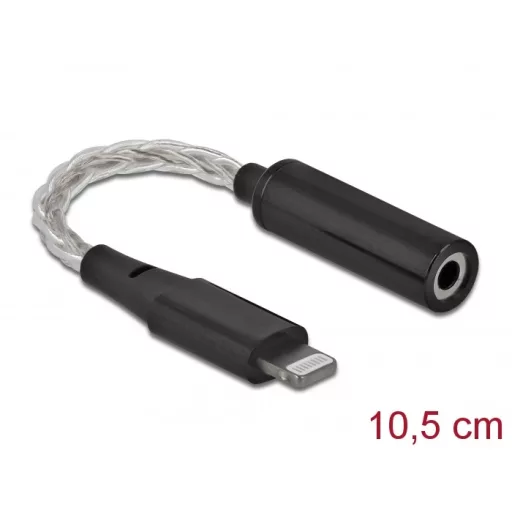 Delock Audio Adapter 8 tus Lightning  apa   3,5 mm 4 tus sztereo jack anya 10,5 cm (66317)