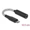 Delock Audio Adapter 8 tus Lightning  apa   3,5 mm 4 tus sztereo jack anya 10,5 cm (66317)