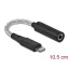 Delock Audio Adapter 8 tus Lightning  apa   3,5 mm 4 tus sztereo jack anya 10,5 cm (66317)