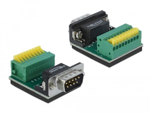 Delock Sub-D 9 tűs adapter apa - 9 tűs nyomógombos Terminal Block