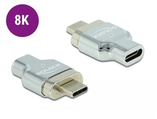 Delock Thunderbolt  3 / USB Type-C  (DP Alt Mód) 8K 30 Hz mágneses adapter apa - anya