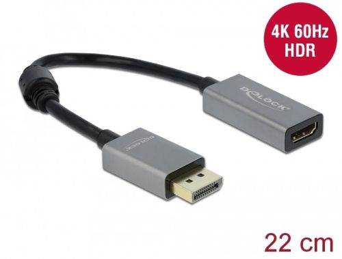 Delock Aktív DisplayPort 1.4 - HDMI átalakító 4K 60 Hz (HDR) (66436)