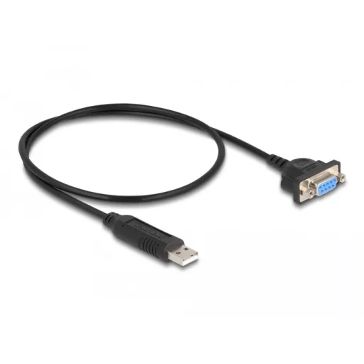 Delock USB 2.0 soros RS-232 adapterhez kompakt soros konnektor házzal 50 cm FTDI (66453)