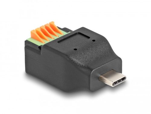 Delock USB Type-C  2.0 apa - Terminal block adapter nyomógombbal