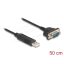 Delock RS-232 USB Adapter USB 2.0 - D-Sub 9 apa csavarokkal kompakt soros csatlakoztató házzal 50 cm (66470)