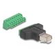 Delock Adapter RJ45 dugó > 8 tűs csatlakozóblokk, 2 rész 3,81 mm (66471)